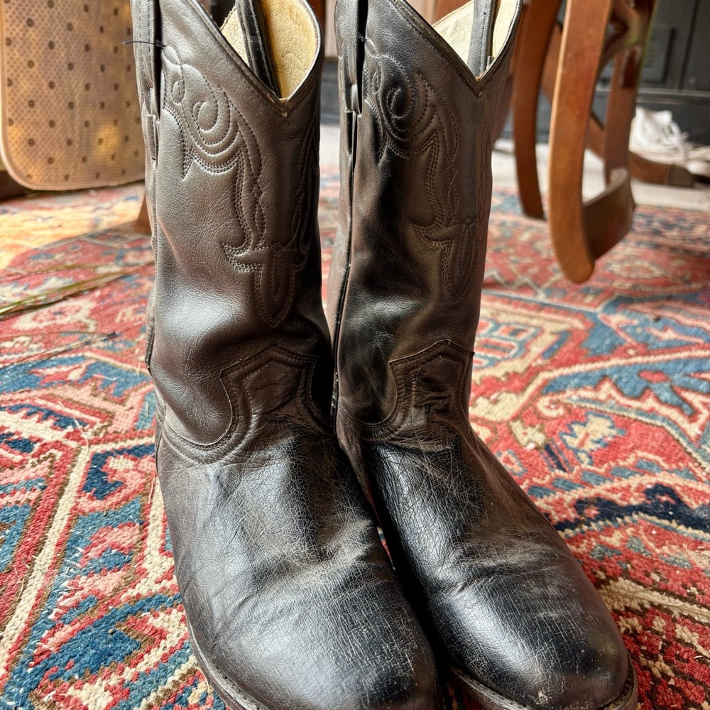 Dan Post Black Leather Cowgirl Boots